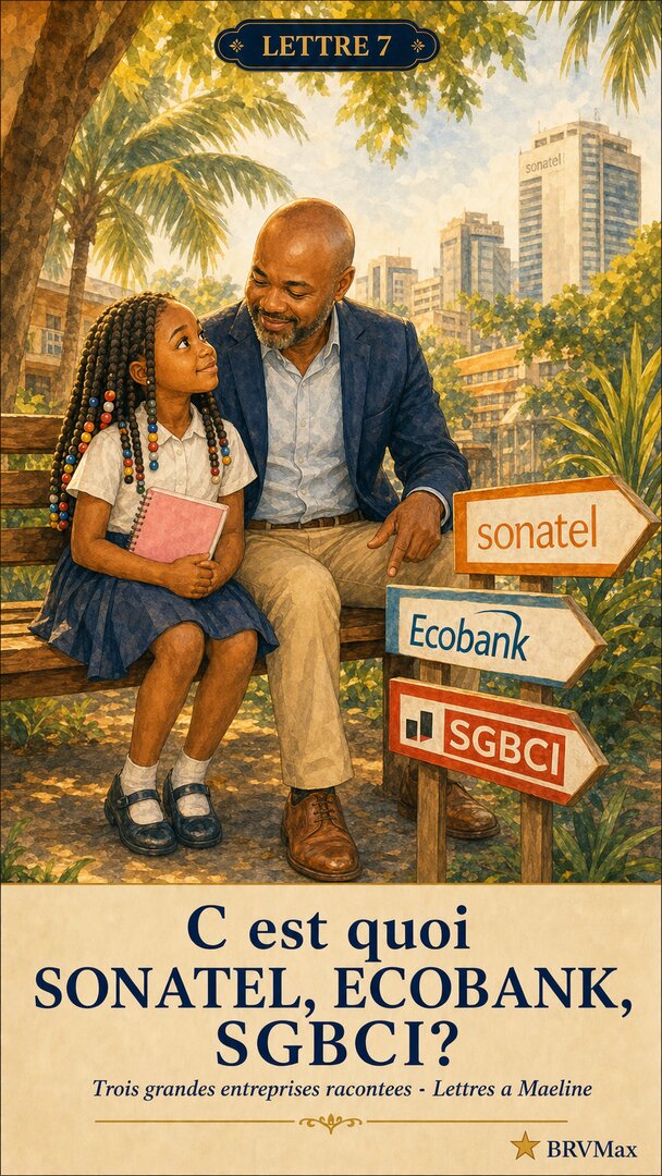 Maéline et son père Paulin — Lettre 07 : C'est quoi SONATEL, ECOBANK, SGBCI ?