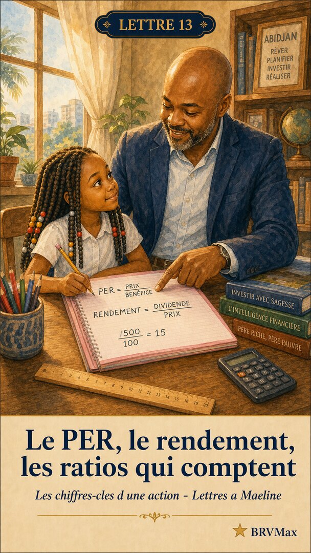 Maéline et son père Paulin — Lettre 13 : Le PER, le rendement, et les ratios qui comptent